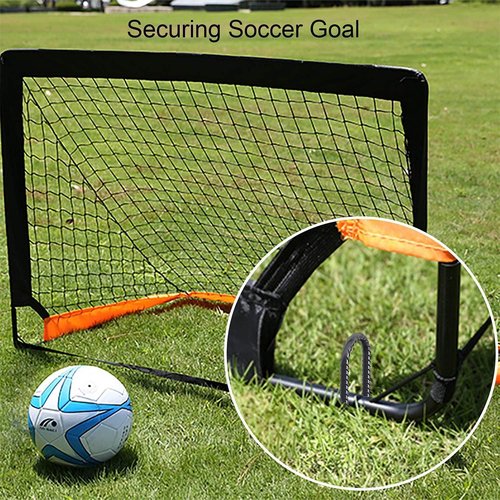 AAGUT Trampoline Stakes - 16 Inch Heavy Duty Tie Down Anchors | Black Coated U-Shaped Ground Rebar (8 Pack)