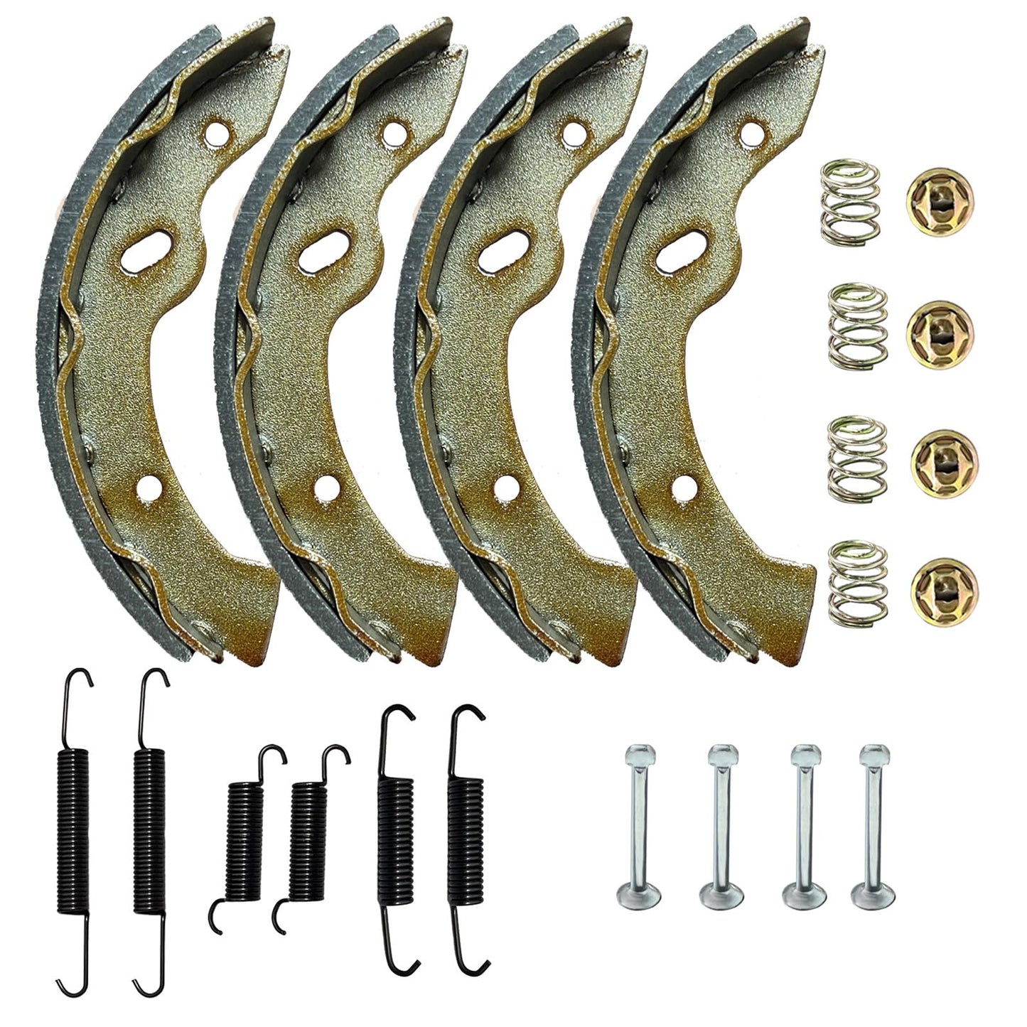 Golf Cart EZGO Brake Shoes Pads & Brake Spring Kit Assembly Fits E-Z-Go Medalist/TXT 1997 Up, Workhorse 1996+ and Yamaha G9-G22 94-06 Replace OEM 27943G01 70795G01 27944G01