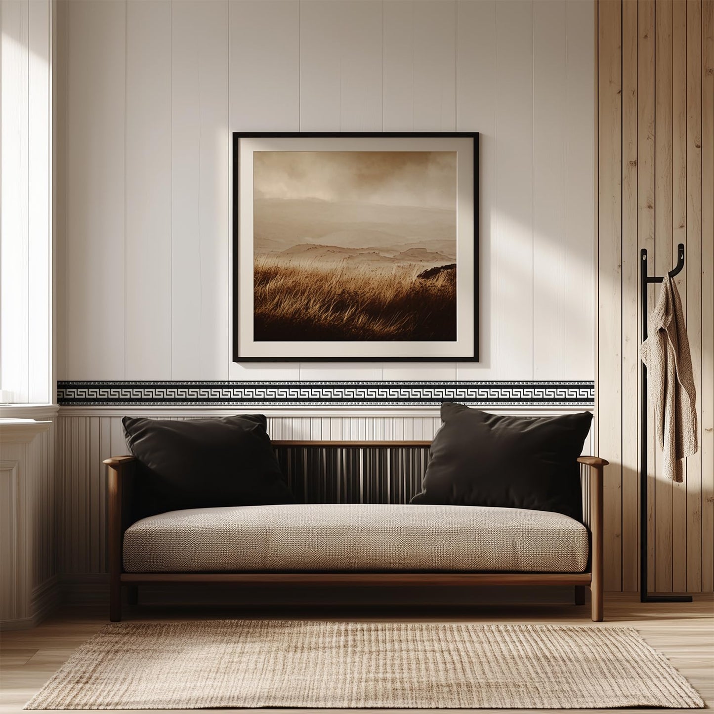 WAPANE 3D Wallpaper Border Peel and Stick 5.1" x 196.8" Self Adhesive Removable Waterproof and Oilproof Wall Border Baseboard for Living Room Bedroom Bathroom Mirror Ceiling Decorative Line, Black