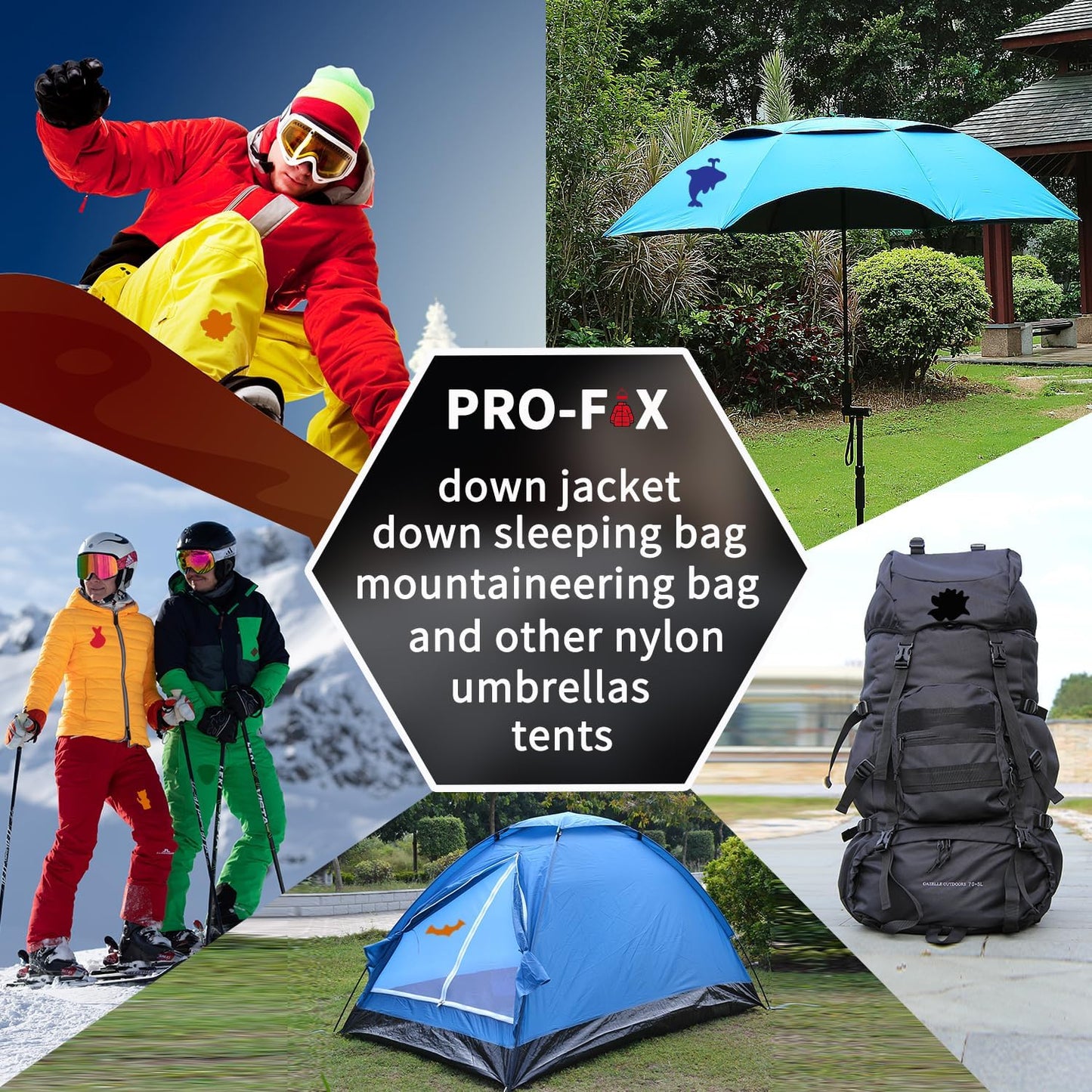OSDAMCHEN Down Jacket Repair Patch Kit - Pre-Cut Self-Adhesive Waterproof Nylon Patches for Puffer Jackets & Gear