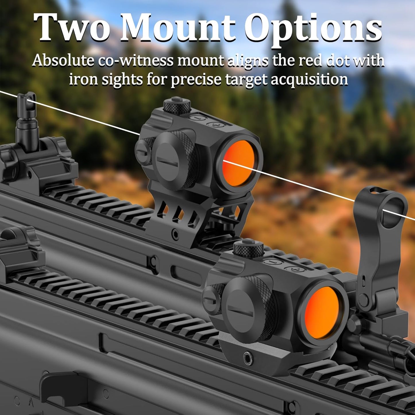 Red Dot Sight - Shake Awake 2 MOA Tactical Rifle Scope with 10 Brightness Settings | Compact 1X20mm Optics