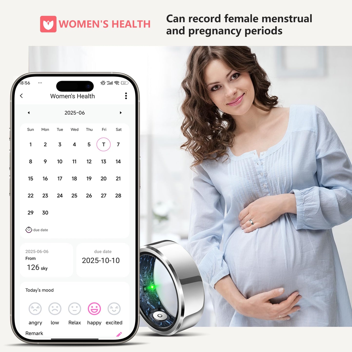 Smart Ring for Women Men,Fashion Modern Minimalist Fitness Ring & Sleep Tracker Ring with Heart Rate,Blood Pressure,Waterproof Health Ring,No Subscription,Travel-Friendly Couple Gift (Size 11,Silver)
