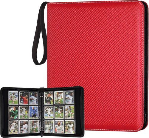 GERMUN 9 Pocket Card Binder - Premium Zip Trading Card Album for MTG, TCG & Sports Cards | Red, 720 Double-Sided Pockets