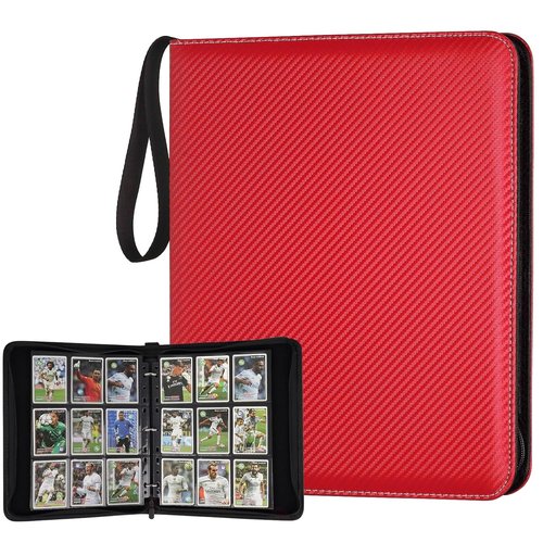 GERMUN Premium Zip Trading Card Binder - 720 Double-Sided Pocket Album for MTG & TCG (Red)