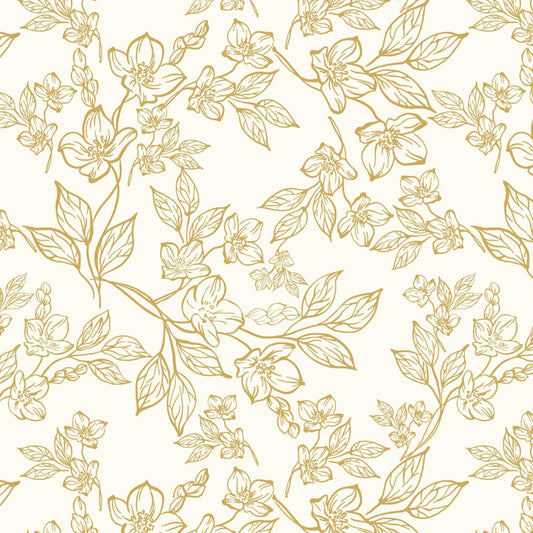 Ismoon Floral Peel and Stick Wallpaper Vintage Beige Contact Paper White Gold Stick on Wallpaper Textured Removable Self Adhesive Wall Paper for Bedroom Vinyl 17.3x78.7in