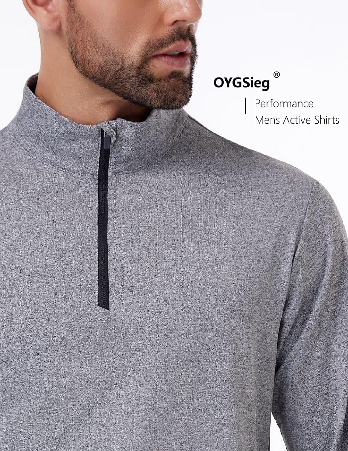 OYGSieg Men's Quarter Zip Pullover - Lightweight Quick-Dry Athletic Top | 4 Pack, Casual Comfort