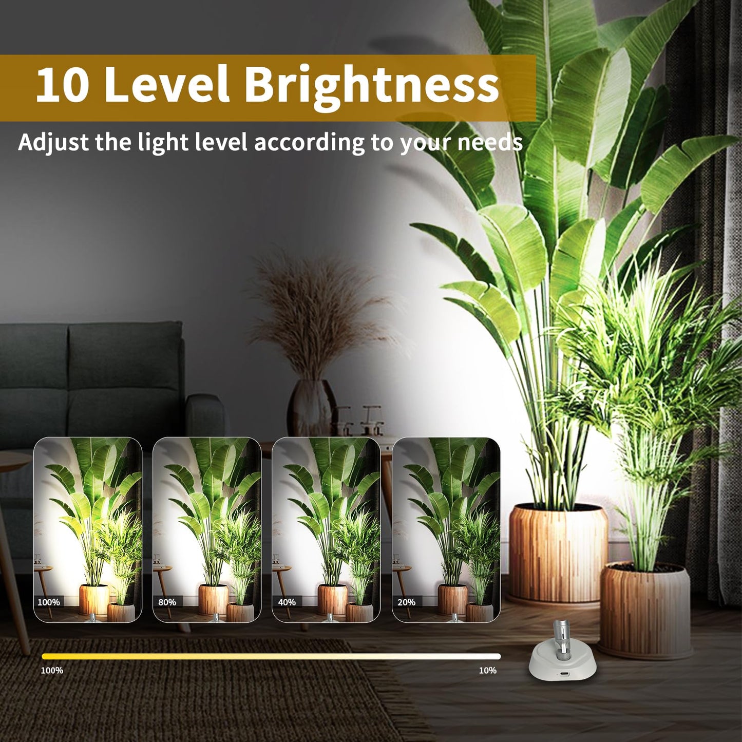 LED Wireless Spotlights with Remote,RGBW Rechargeable Up Lights Indoor,16 Color Changing Battery Operated Light with Timer Dimmable Accent Light for Grow Parties,White+Silver,2 Pack
