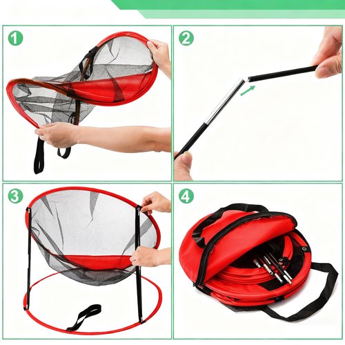 Jucoan 3 Pack Golf Chipping Net, 3 Sizes Pop Up Golf Target Practice Net for Indoor and Outdoor, Birthday for Men, Husband, Kid, Golfers, 6 Ground Stakes