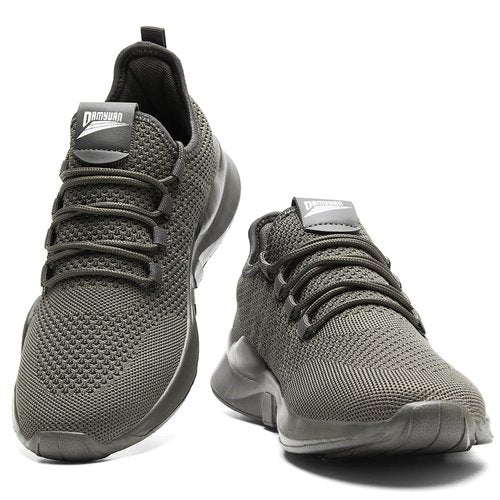 QIJGS Running Shoes for Men Tennis Athletic Gym Sneakers Mesh Lightweight Sports Fashion Workout Casual Shoes-Dark Grey-9.5