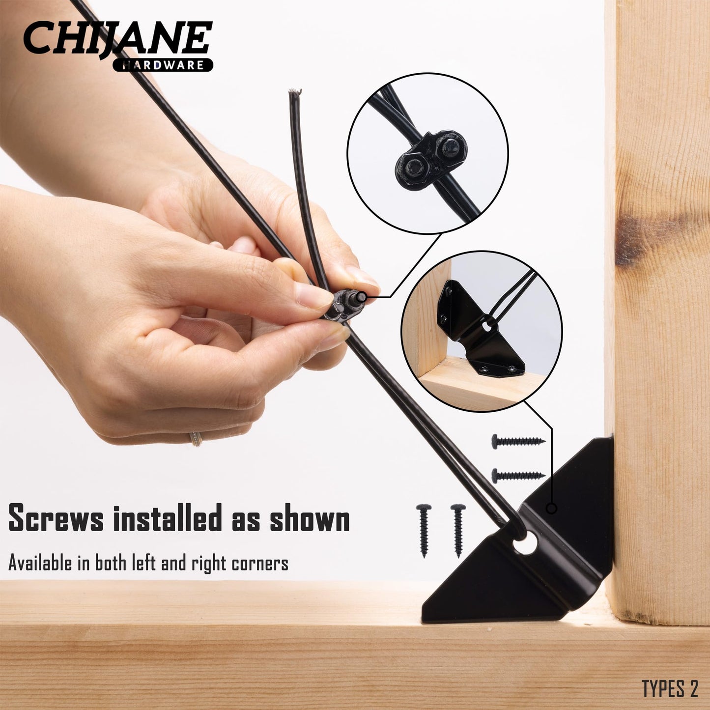 CHIJANE Durable Anti Sag Gate Kit Gate Hardware Support Cable Set for Sliding Gate,Steel Fence Door Repair Kit Anti-Sagging Gate Kit Gate Latch for Wooden Fence Outdoor, Black No Sag Gate Frame Kit