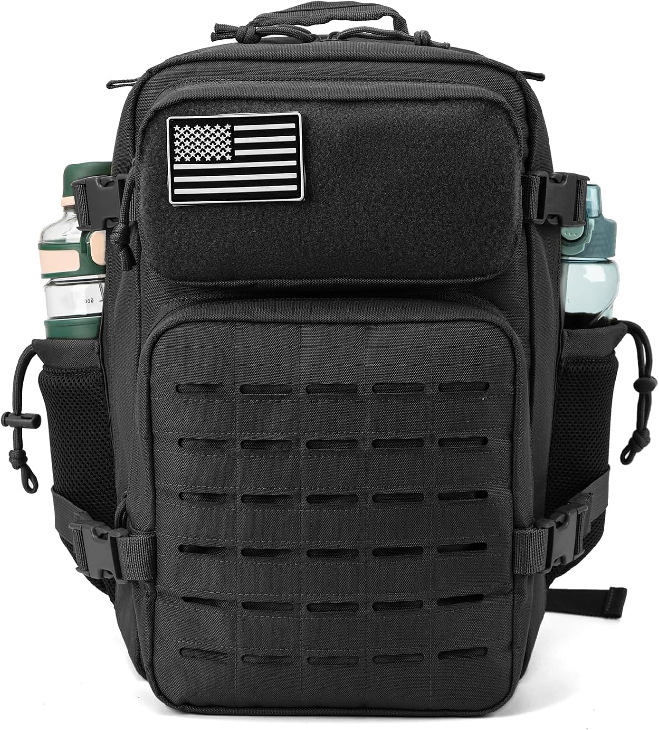 QT&QY Military Tactical Backpack - 25L/45L Molle Daypack for Men | Hiking Rucksack with Bottle Holder