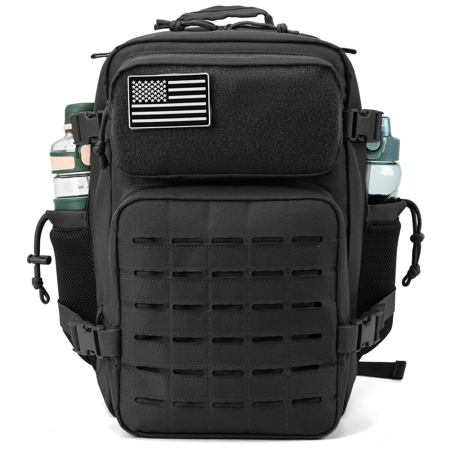 QT&QY 25L/45L Military Tactical Backpack For Men Molle Daypack 3 Day Bug Out Bag Hiking Rucksack With Bottle Holder
