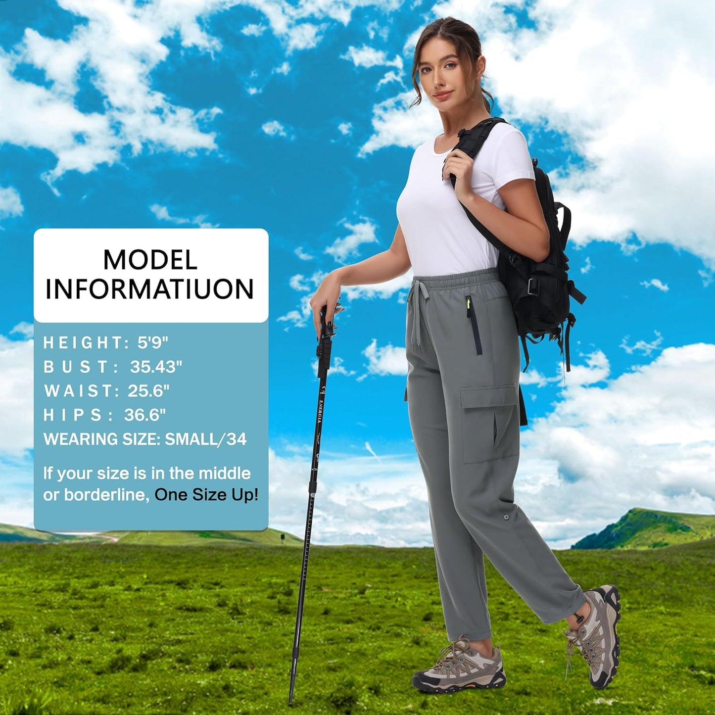 MIVEI Women's Quick-Dry Hiking Cargo Pants - Lightweight, Water-Resistant, UPF 50 | Travel Athletic with Zipper Pockets