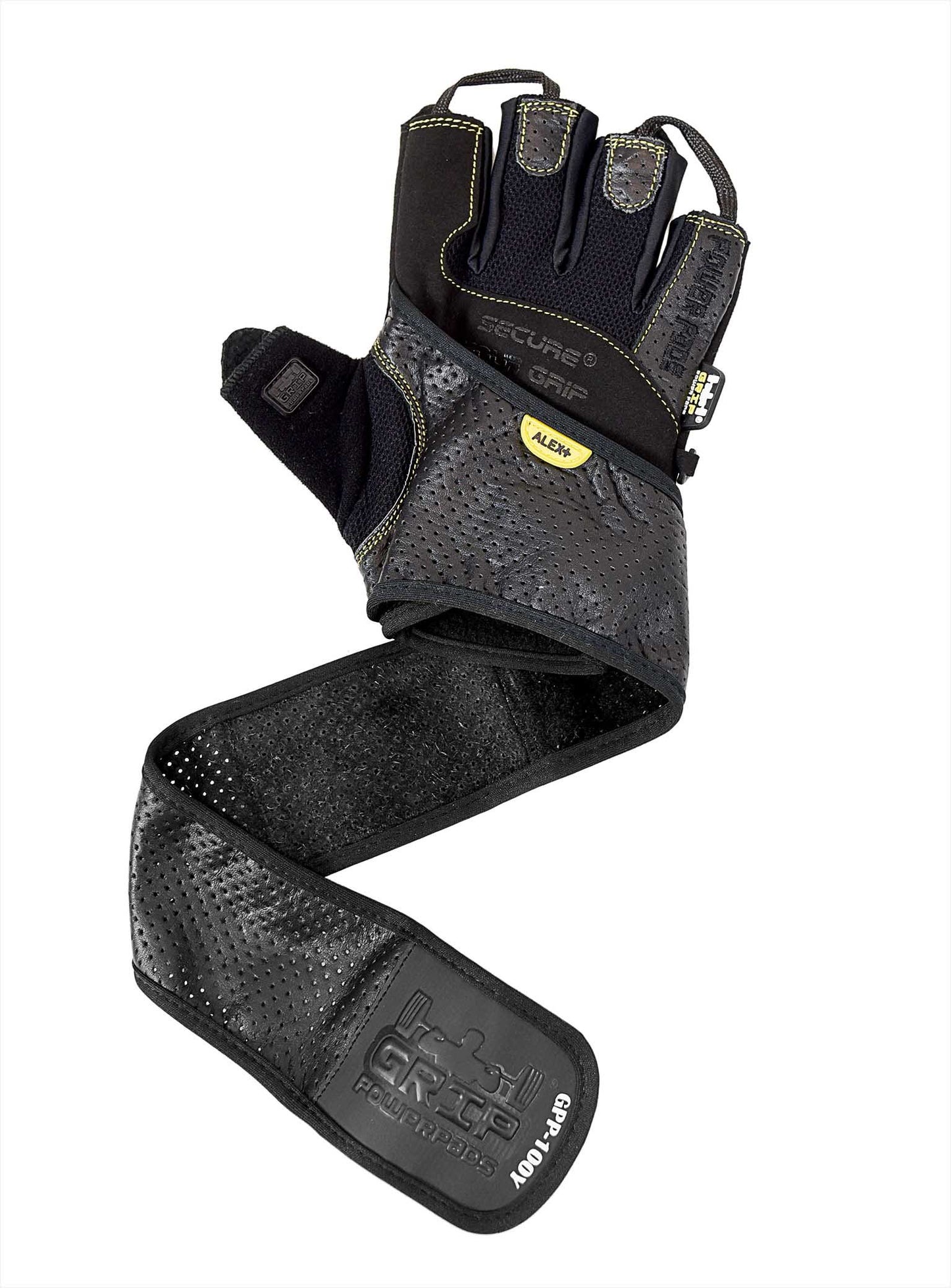 Gym Gloves Protect Your Hands & Improve Your Grip Weightlifting Grips (Yellow with 2.5" Wrist Wraps, Medium)