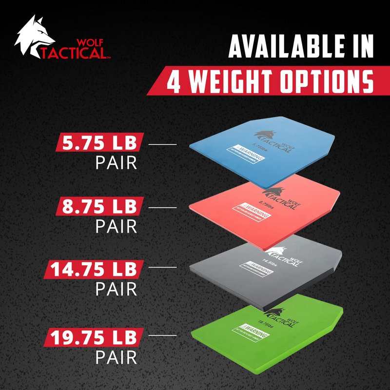 WOLF TACTICAL Weight Vest Plates – 5.75/8.75/14.5/19.75LB Pairs – Weighted Plates for Vest – Strength Training, Running, Walking, Workouts, Men & Women