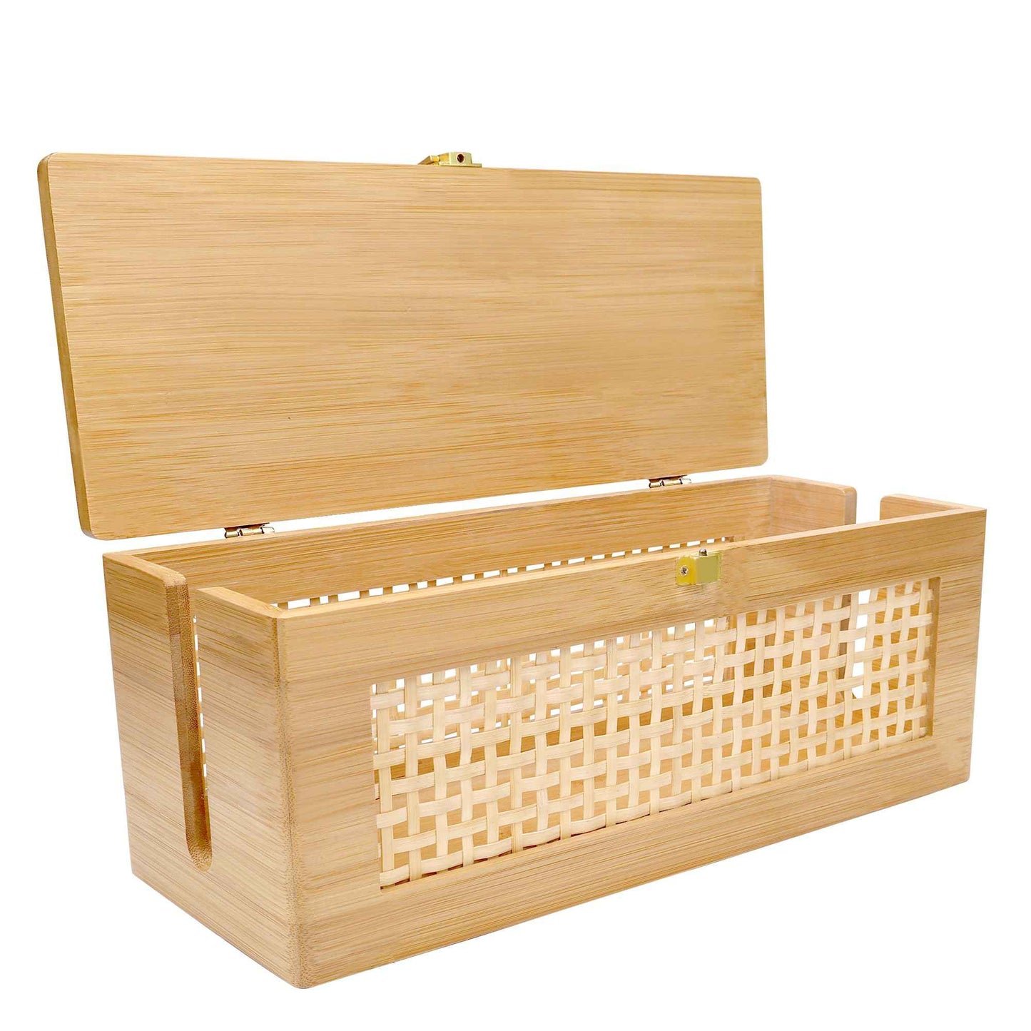 Txcucc Solid wood Cable Management Box，- Cable Organizer Box and Power Strip Box for Electrical Cord Management - Under Desk Cord Organizer for TV Wires Computer Router & Power Strip