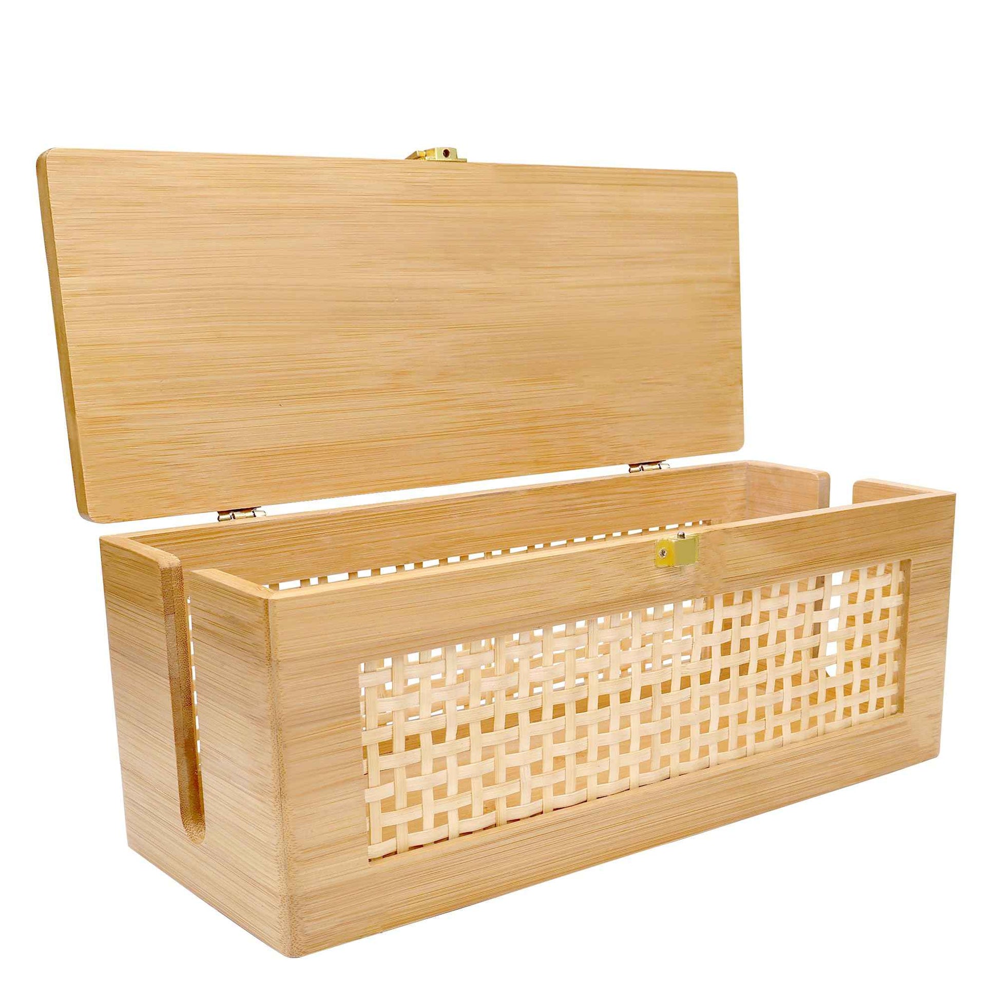 Txcucc Solid wood Cable Management Box，- Cable Organizer Box and Power Strip Box for Electrical Cord Management - Under Desk Cord Organizer for TV Wires Computer Router & Power Strip