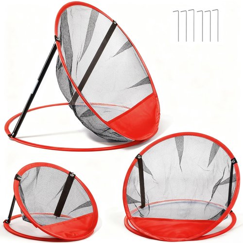 Jucoan 3 Pack Golf Chipping Net, 3 Sizes Pop Up Golf Target Practice Net for Indoor and Outdoor, Birthday for Men, Husband, Kid, Golfers, 6 Ground Stakes
