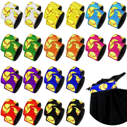 Unittype 20 Pairs Softball Sleeve Holders 9.84 Inch Sports T Shirt Sleeve Straps Ties Clips with Hook and Loop Sports Accessories for Women Men Activities, 10 Colors