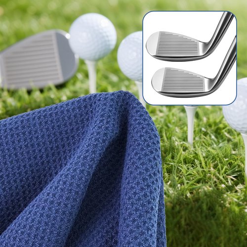 Yaozoon 3 Pack Large Golf Towel for Men Women Golf Bags,16X24 inch Microfiber Waffle Golf Club Cleaning Towels Rag(L)