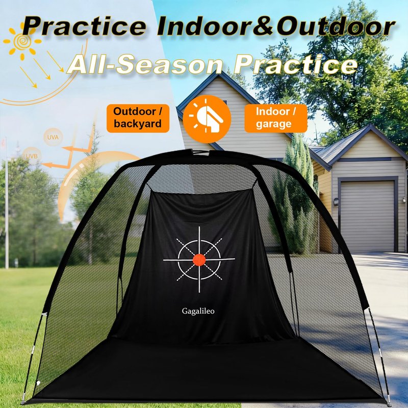 Gagalileo Golf Net: 8X6FT Training for Teens Beginners with Target Portable Indoor Outdoor Hitting Practice