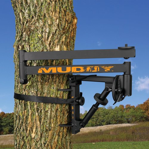 Muddy Outfitter Camera Arm with Steel Construction, 360-Degree Extension, Bubble Level, and Quick Release Lever Adjustments (Black)