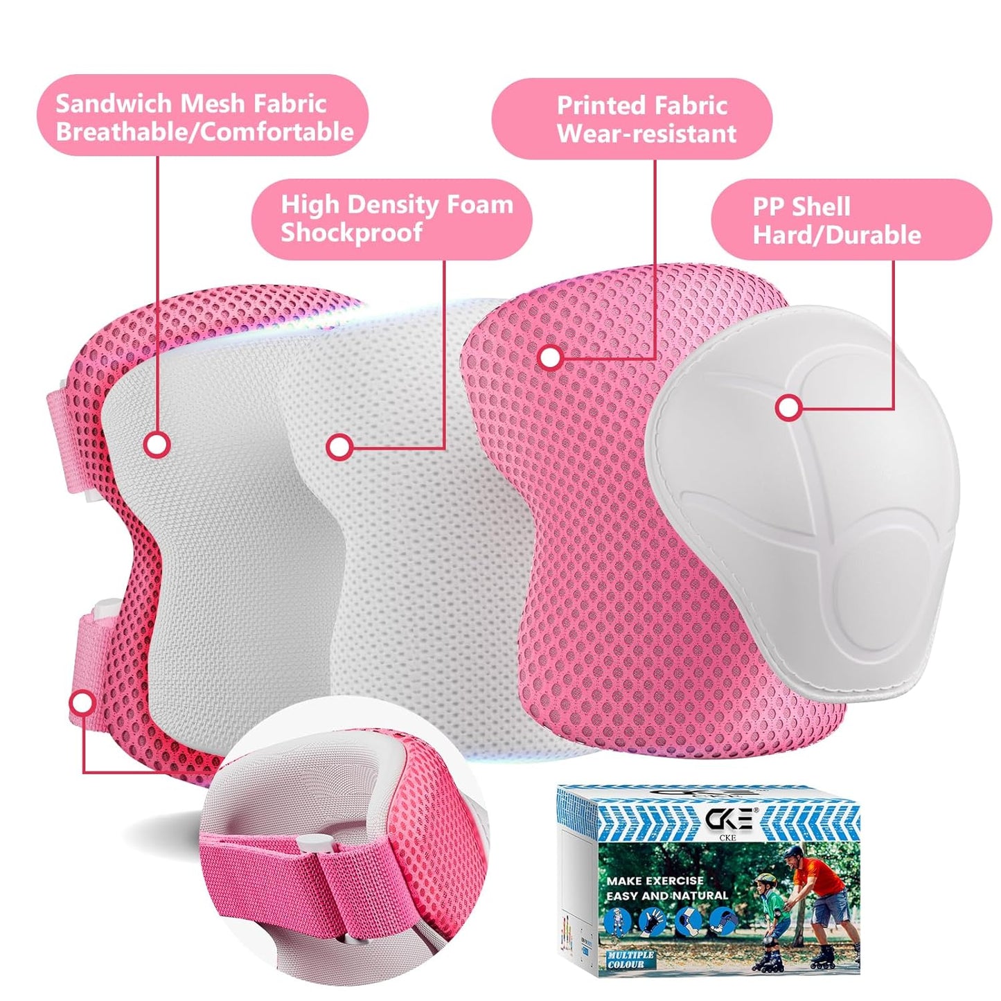 Skiennix Kids Protective Gear Set - Knee Pads, Elbow Pads & Wrist Guards for Skating, Cycling, Rollerblading | 3-in-1 Set