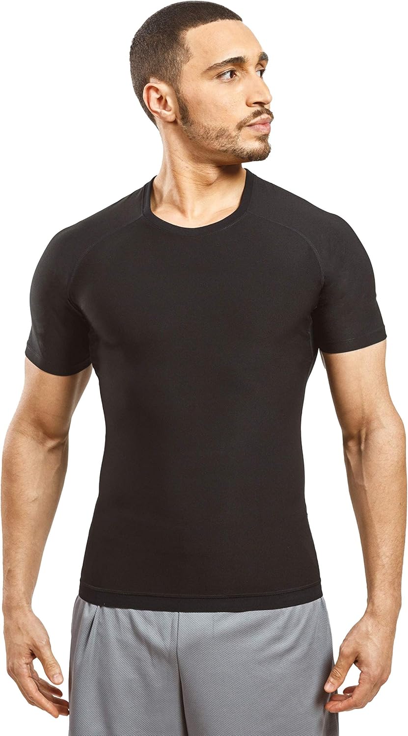 Sweat Shaper Men's Sauna Suit Shirt - Short Sleeve Compression Tee for Enhanced Workout Performance