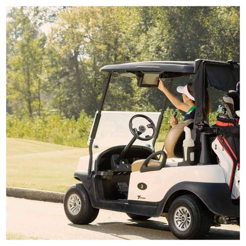10L0L Golf Cart Steering Wheel for Yamaha, EZGO TXT/RXV/Valor, Club Car DS/Precedent/Onward/Tempo Golf Carts (Carbon Fibre)