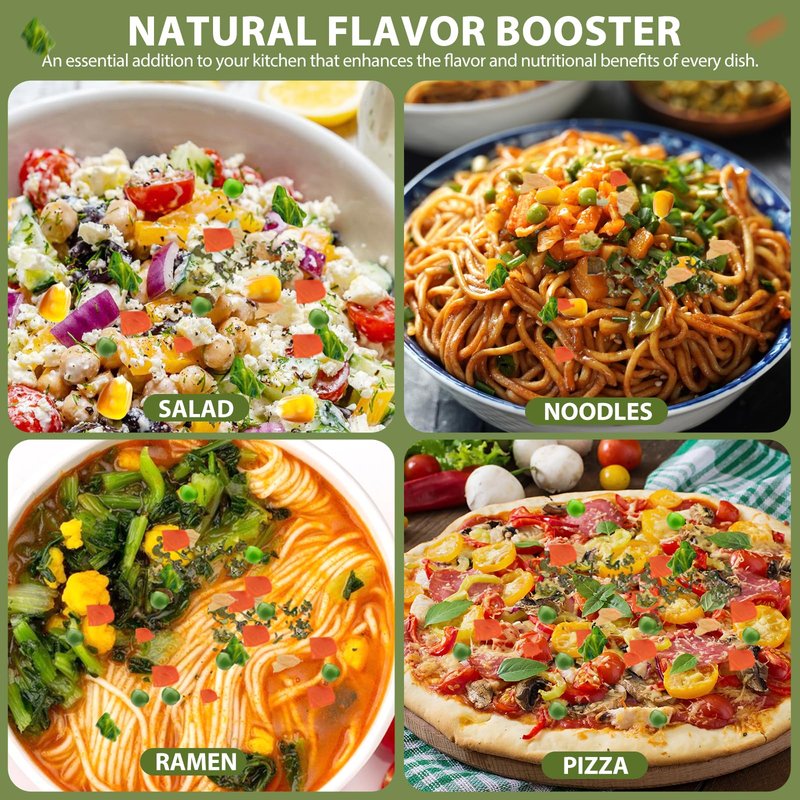 9-Veggie Toppings for Ramen, 16oz All Natural Vegetable Instant Ramen Toppings, Dehydrated Veggies for Noodles, Soups, Camping, and Emergency Food, No Additives, 1 LB Canister