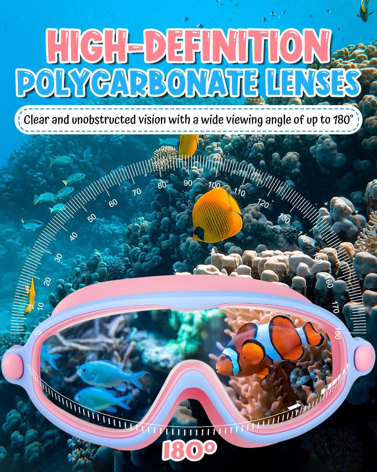 Rantizon Swim Goggles - Wide View Anti-Fog & UV Protection | 2-Pack for Adults & Kids