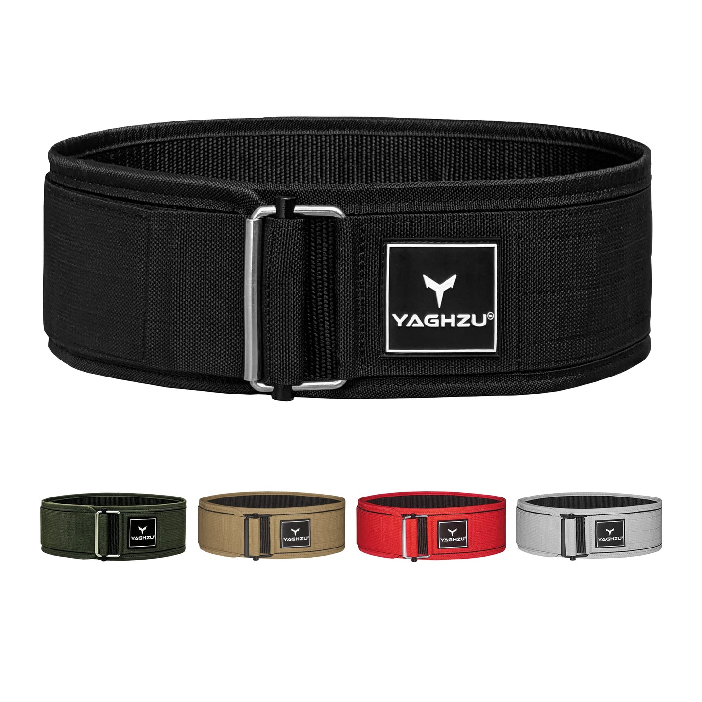 Quick Locking Weight Lifting Belt - Adjustable Lifting Belt for Powerlifting, Squat, Deadlift and Back Support, 4 inch Gym Belt for Men and Women (Black, Medium)