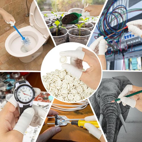 ONLYFU 750Pcs Latex Finger Cots Disposable Finger Gloves Anti-Static Finger Covers for Fingertip Protective, Medium Finger Protectors for Wound Care, Electronic Repair, Handicraft, Beauty, Salon