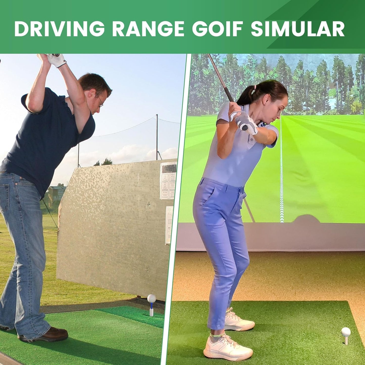 Seticek Rubber Golf Tees - Durable Tees for Driving Range & Indoor Simulators | 32 Pcs in 6 Sizes