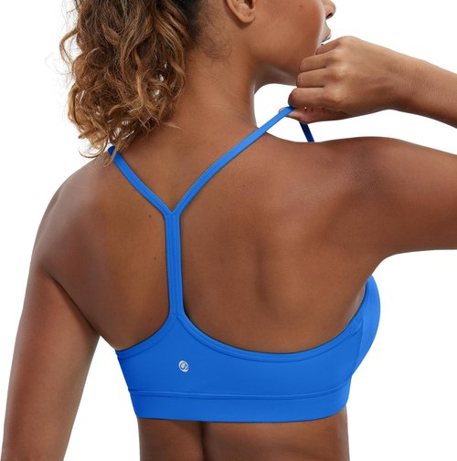 CRZ YOGA Sports Bra - Butterluxe Padded Racerback for Women | Low Impact Yoga Top in Spaghetti Strap