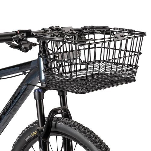 CXWXC Front Bike Basket with Handle– Detachable Bicycle Basket for Groceries, Commuting, Shopping – Heavy Duty Wire Basket with Mounting Kit for Beach Cruiser City Commuter
