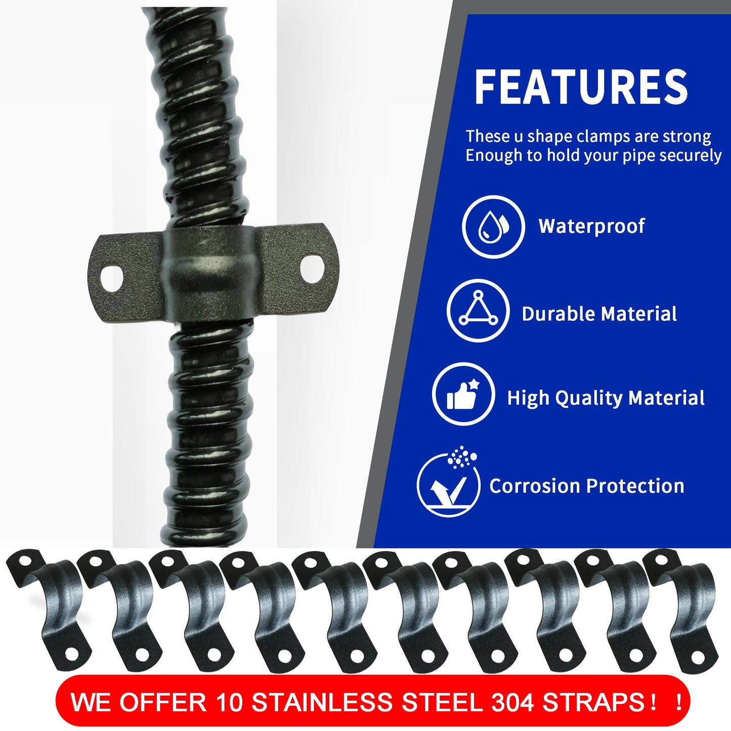 (1/2" Dia * 100 Feet) Yariwiz Black Special Extra Flexible Electrical Conduit Liquid Tight PVC Conduit Kit with 5 PCS Coupling, 5 PCS Elbow and 10 PCS Strap, Sealtight Seal Flex Liquidtight Wire