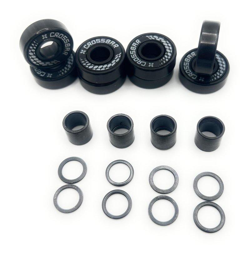 Crossbar Blitz Inline Hockey Bearings – Swiss Style – 8 Pack w/Spacers & Washers – Premium Smooth Speed