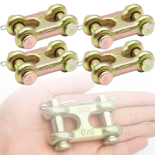 Terixe 4 Pack 3/8 Inch Twin Clevis Link, Alloy Steel Chain Repair Links for Safety Chains - 3/8 Chain Link Connector, Working Load Capacity of 6600 lbs
