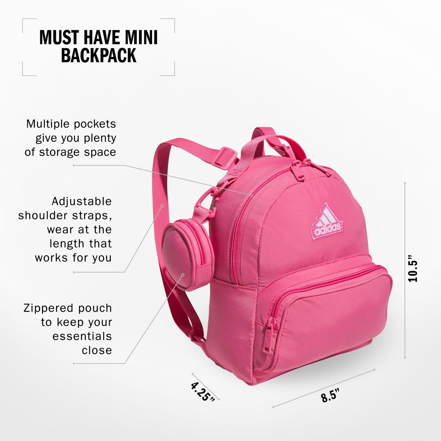 adidas Mini Backpack for Women – Small Bag for Travel, Gym, Festival & More