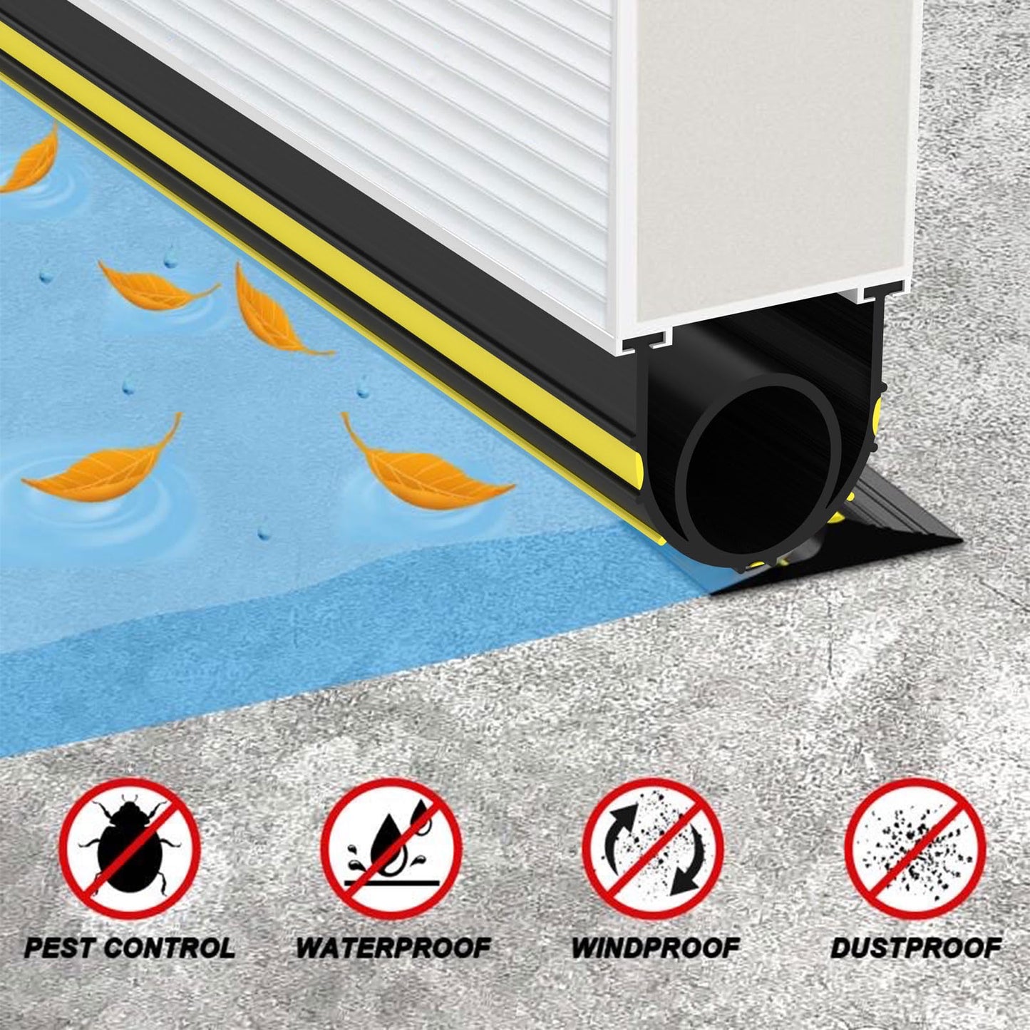 Jin&Bao Garage Door Bottom Weather Stripping Rubber Seal with T-Ends 5/16" - Protect Your Garage from Weather, Insects, and Dust with Premium Garage Door Draft Stopper（10FT, Yellow）