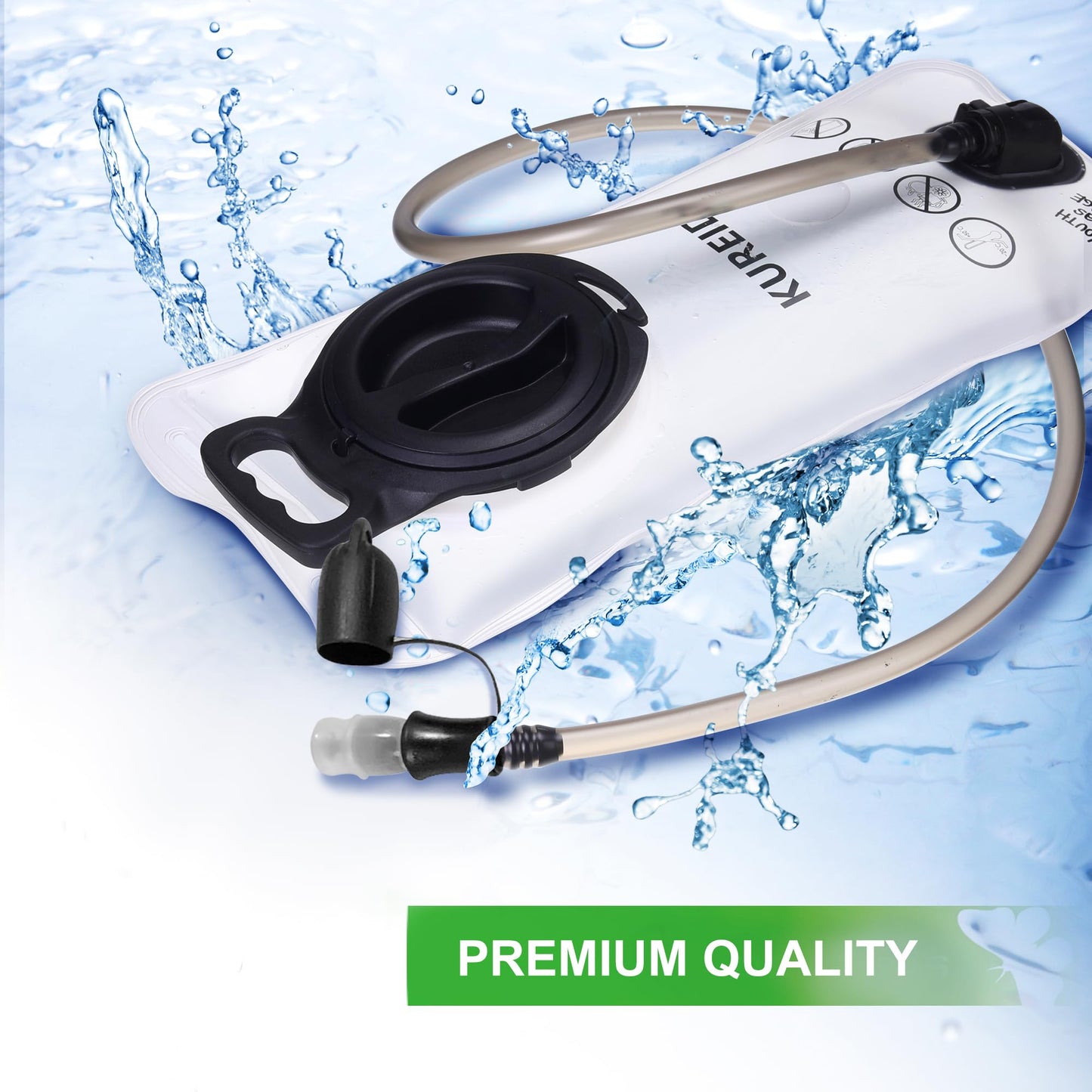 KUREIDA Hydration Bladder 3 Liter Leak Proof Water Reservoir,BPA Free,Wide Opening,Military Water Bladder Combined with Hydration Backpacks for Biking Hiking Running Camping Climbing.White