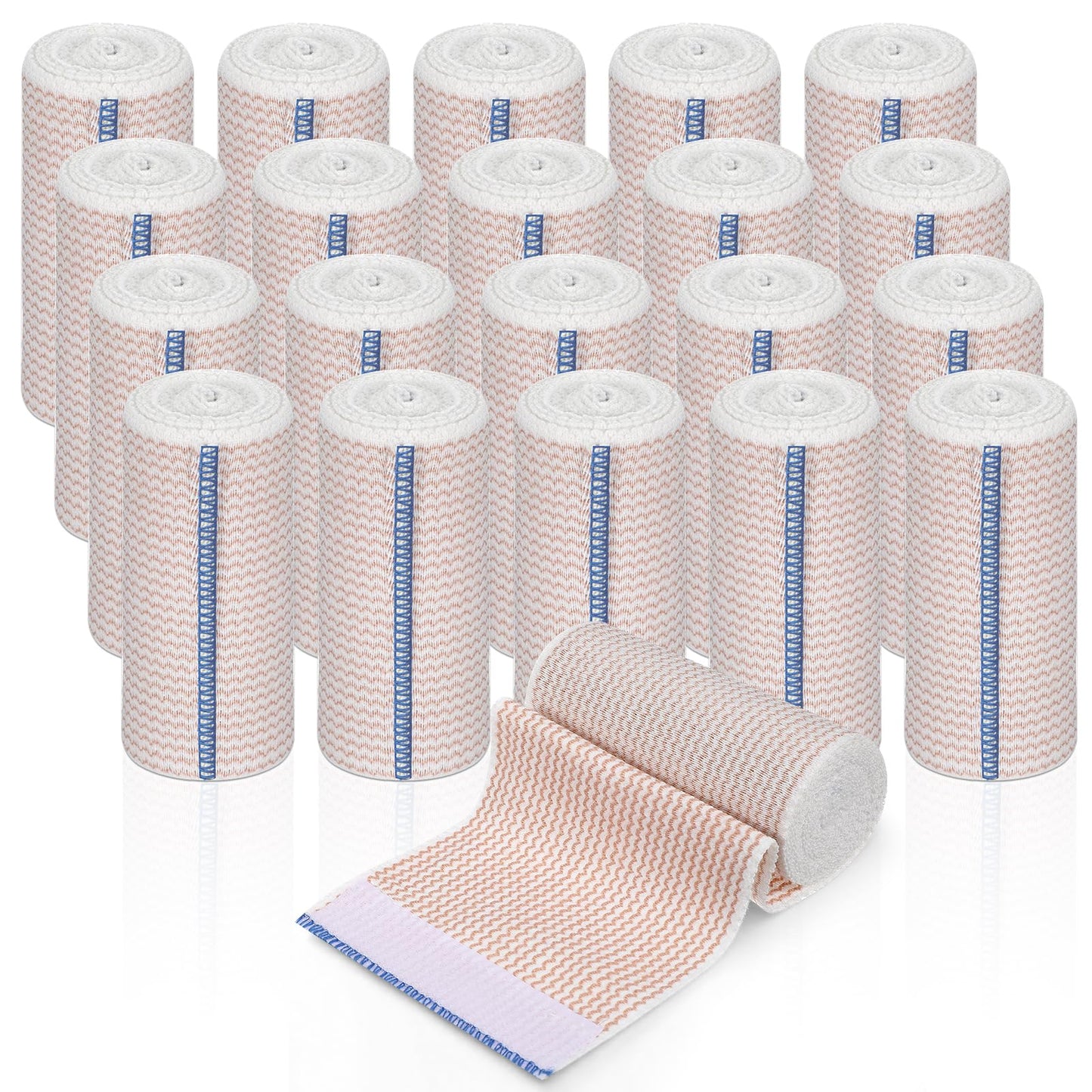 20 Pack Elastic Bandage Wrap, 4 Inch Athletic Stretchable Compression Bandage with Self Closure on Both Ends for Wrists, Legs, Elbow, Knee, Shoulders Wraps