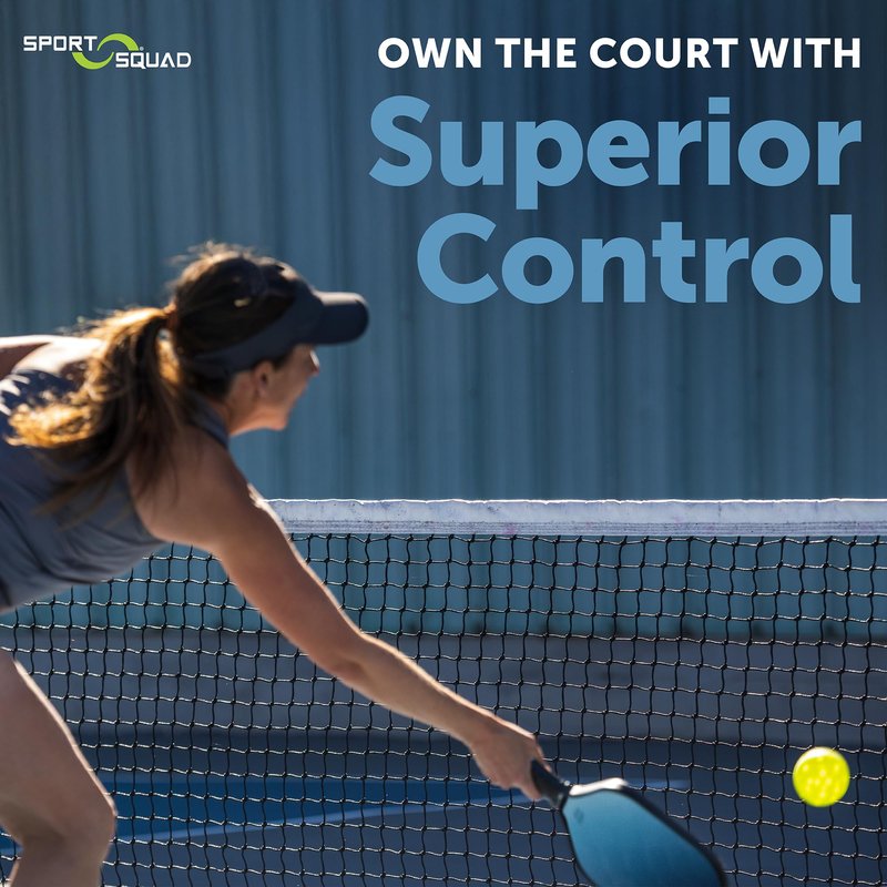 Sport Squad 2-Player Pickleball Paddle Set - 2 Fiberglass/Graphite Paddles & 2 Long-Lasting Outdoor Balls - Designed to Maximize Power Skill Levels - USAP Approved - Kids + Adults