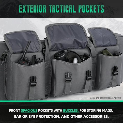 DULCE DOM Double Rifle Case - Soft Gun Bag for Rifles & Pistols | Tactical Storage Backpack (32-52 Inch)