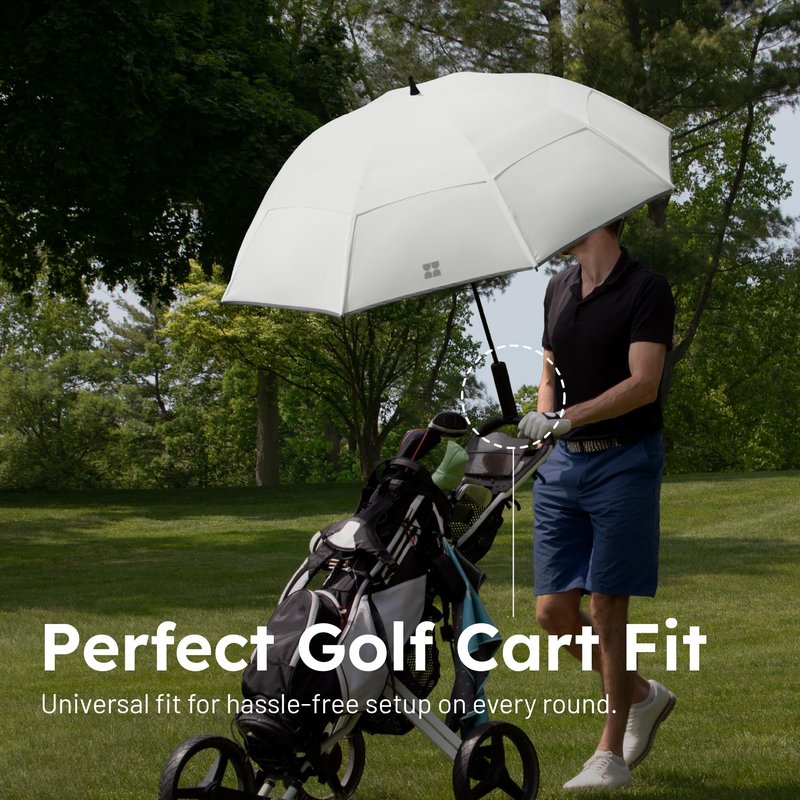 Weatherman Umbrella - Golf Lite Umbrella Extra Large Big Oversize Windproof for Golf Bag Push Cart w/ UV Protection - Waterproof Heavy Duty Umbrellas for Rain Sun for Men Women - Resists Up to 55 MPH Winds (Navy Blue)