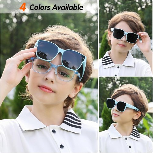EYEBUDDY Fit Over Glasses Sunglasses - Polarized Kids Sunglasses for Boys & Girls | Comfortable Fit