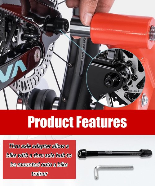 DYYYYD 12mm Bike Trainers Thru Axles Adapter M12 x 1.0 Fit for Blackburn、Bkool、Cyclops、Elite、Kinetic、TacX、Wahoo and More Rear Wheel Attachment-Universal Bike Trainer Thru Axles Adapter.