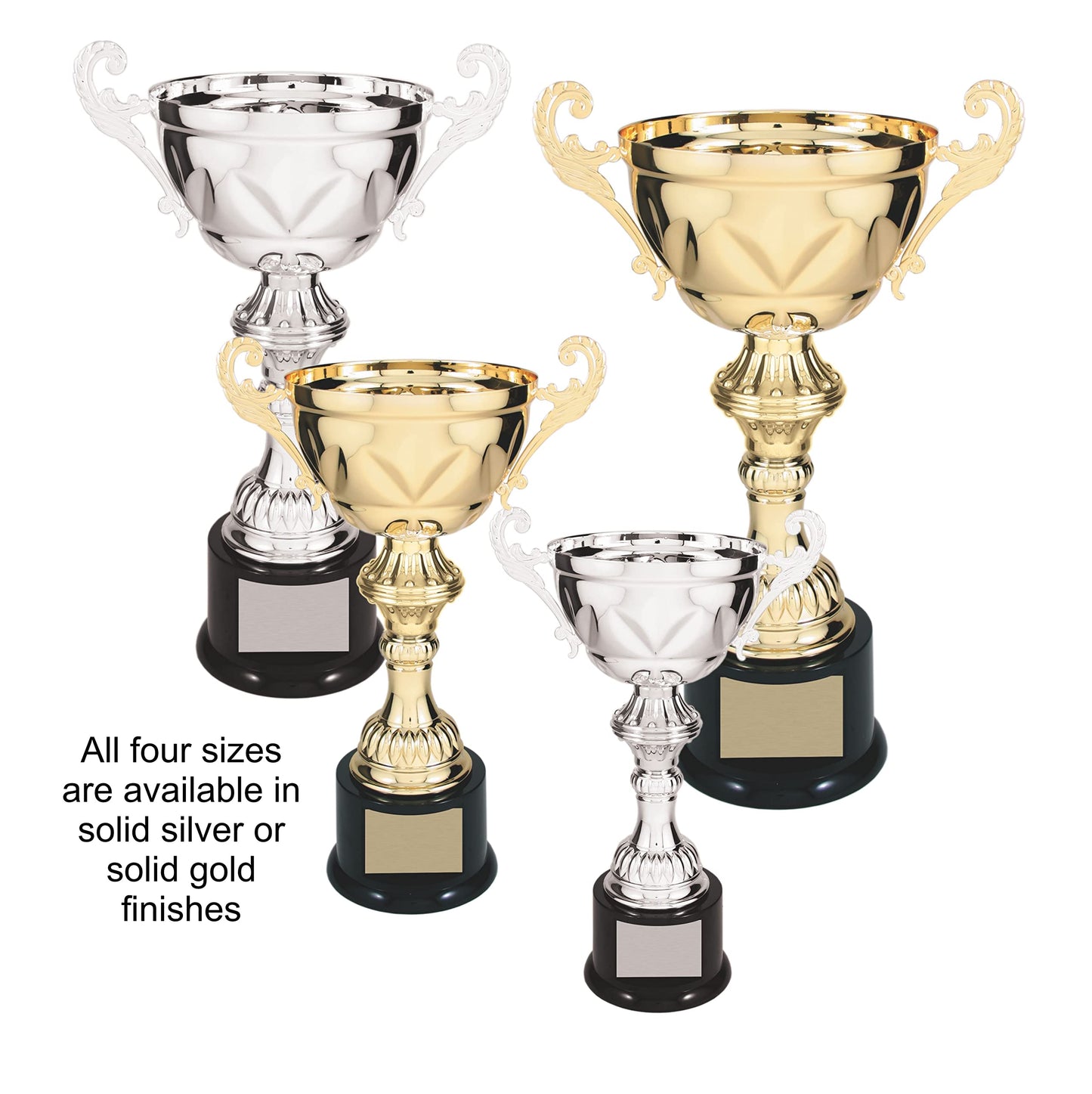 Decade Awards Metal Cup Trophy - Gold, 11.5 Inch Tall | Engraved Corporate Love Cup Award - Customize Now