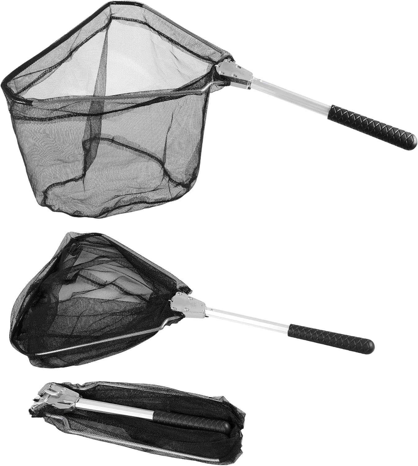 RESTCLOUD Fishing Landing Net - Telescoping Pole Handle, Extends 40-63 Inches for Freshwater Fishing